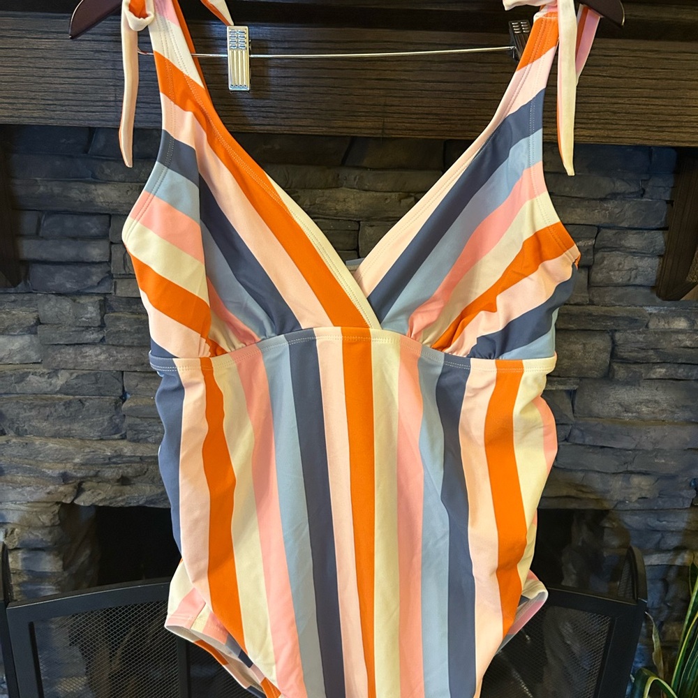 Ingrid & Isabel Multicolor Striped Swimsuit